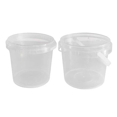 سطل های شفاف پلاستیکی 1 گالن با درب